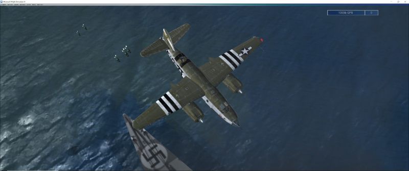B 26 dropping 1000lb on the Tirpitz  1 