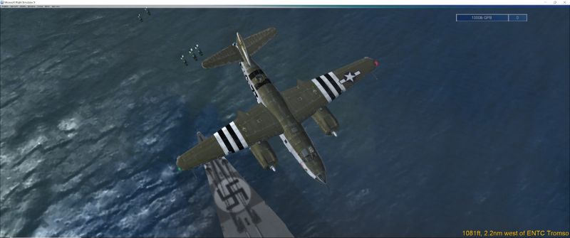 B 26 dropping 1000lb on the Tirpitz  2 
