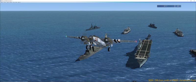 1 B 26 Marauder taking off the Enterprise Carrier
