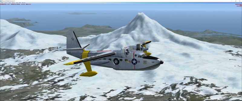 Flying over the Aleutian Islands Volcano