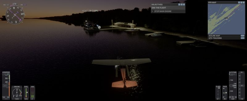 Night Flt at Rock Harbor Marina Lodge