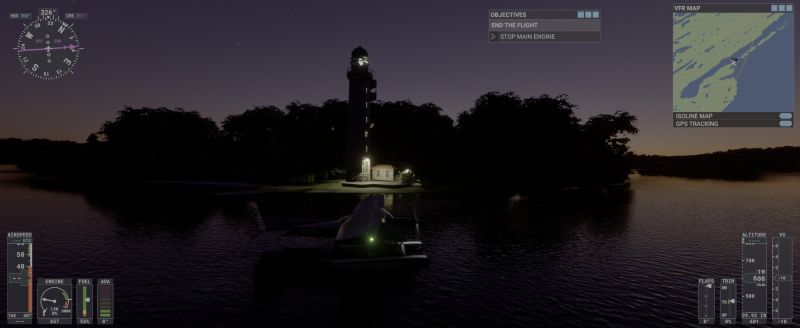 Night Flt near Rock Harbor Lighthouse