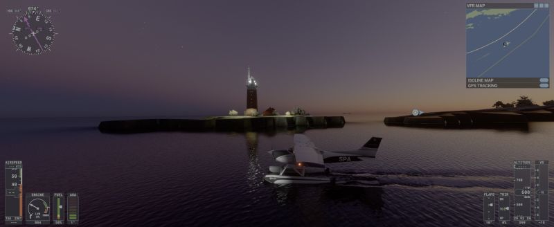 Night Flt near the Isle Royale Lighthouse