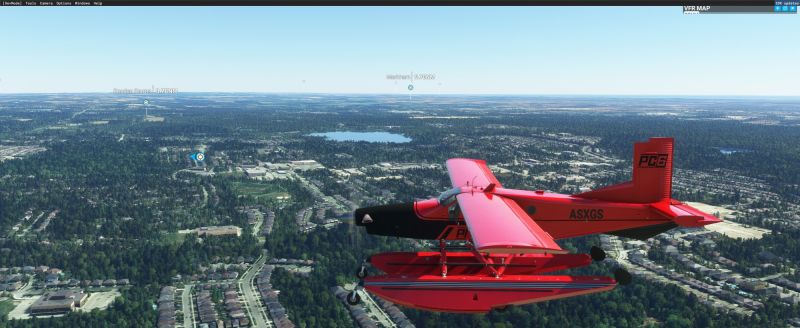 5 Flying North of Toronto city